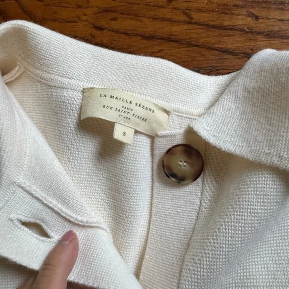 Sezane Betty Cardigan Ecru Sz Small - Picture 2 of 4